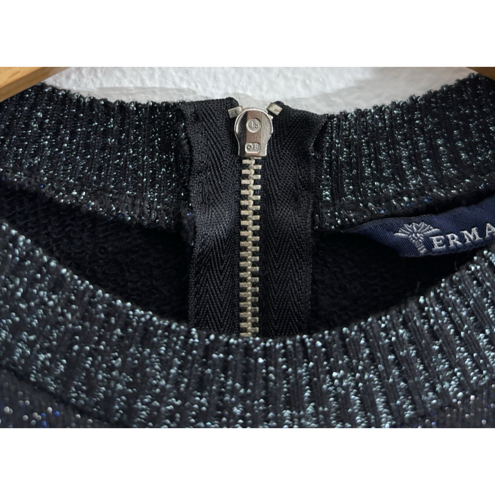 Ermanna Black Knit Sweater Solid Long Sleeve Size… - image 8